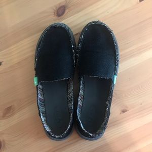 Black Donna Hemp Sanuk Shoes